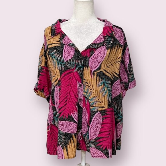 Jane and Delancey Pink and Gold Leaf Print 2-piece outfit - Picture 2 of 10